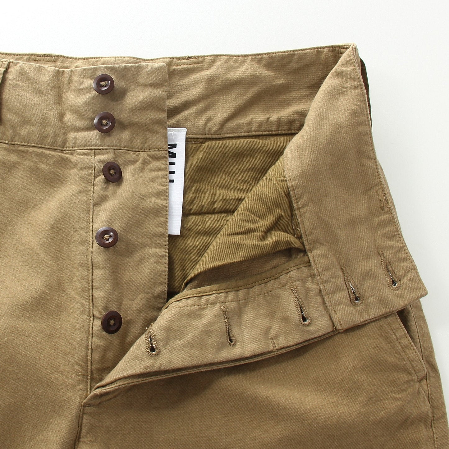 BRUSHED DRY COTTON CANVAS TROUSERS