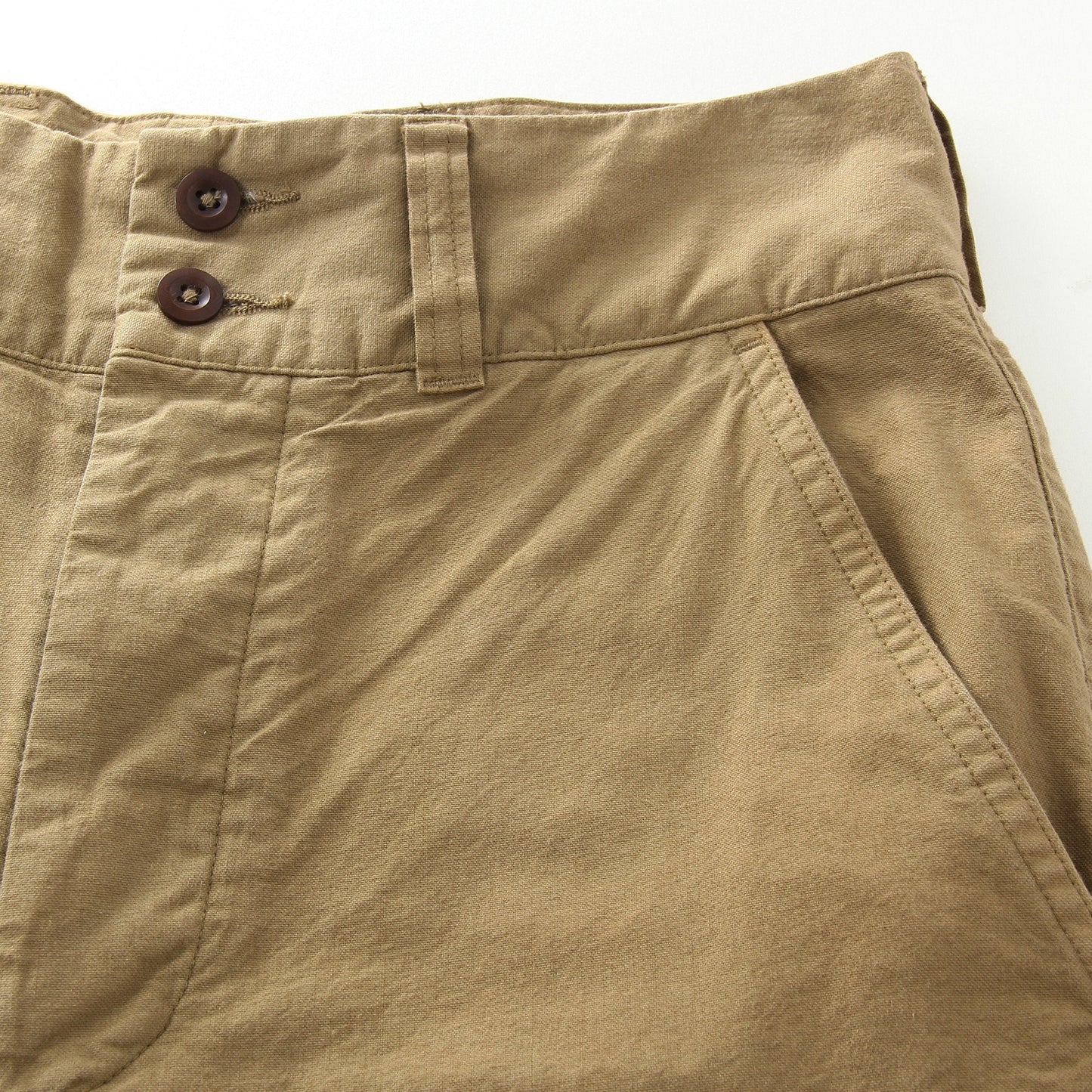 BRUSHED DRY COTTON CANVAS TROUSERS