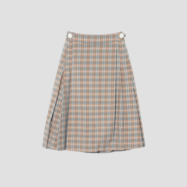 COTTON SILK CHECK SKIRT