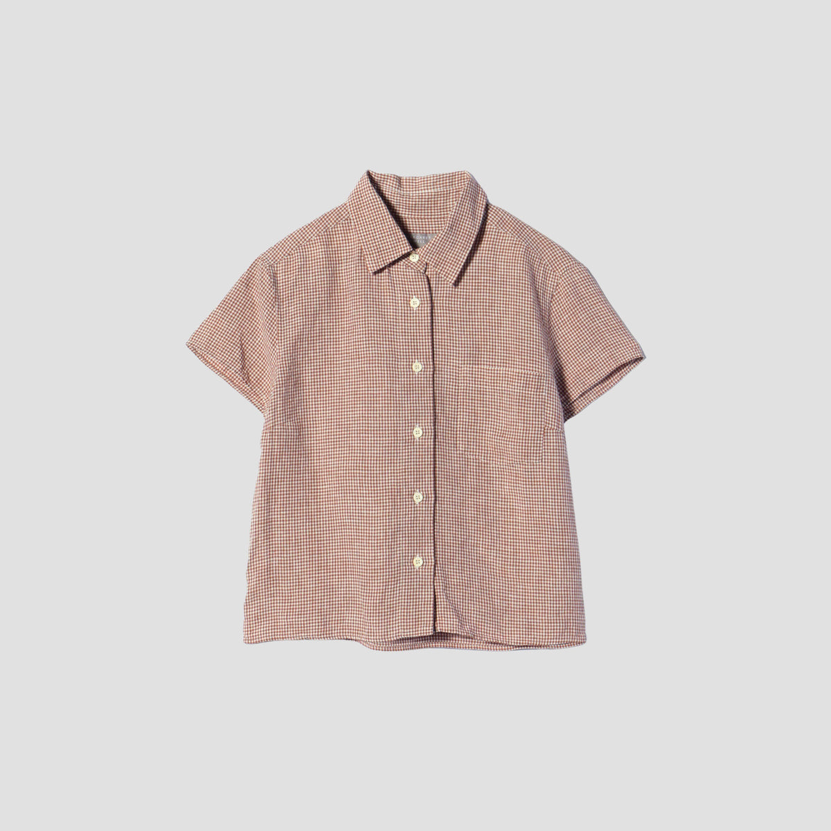 TRI GINGHAM LINEN  SHIRT