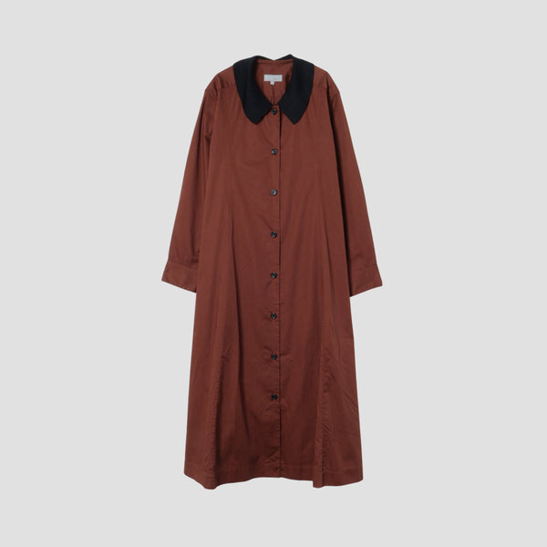 WASHED COTTON SATIN DRESS