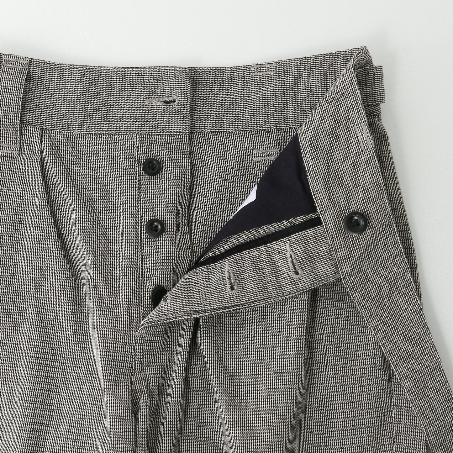 CHEF CHECK COTTON LINEN TROUSERS