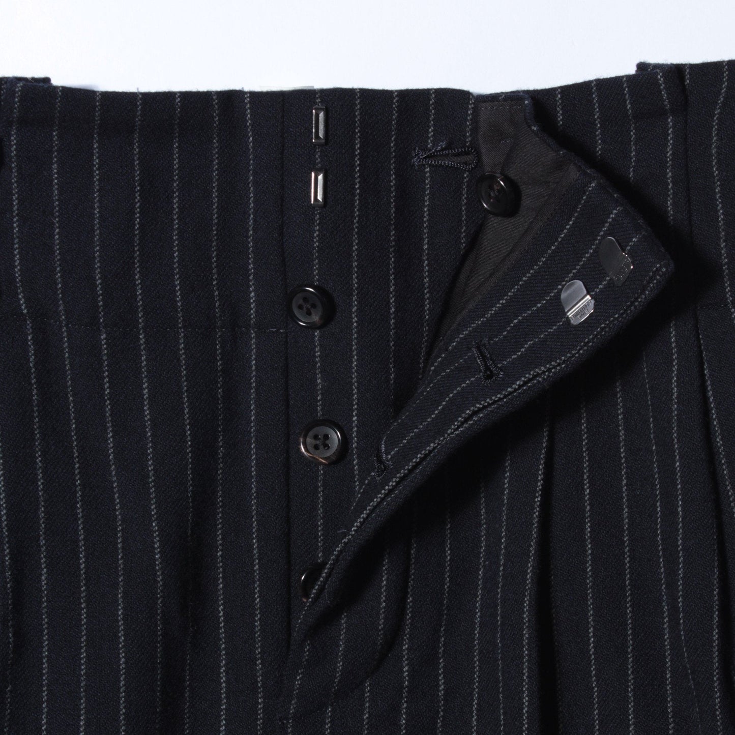 BROKEN STRIPE WOOL TROUSERS