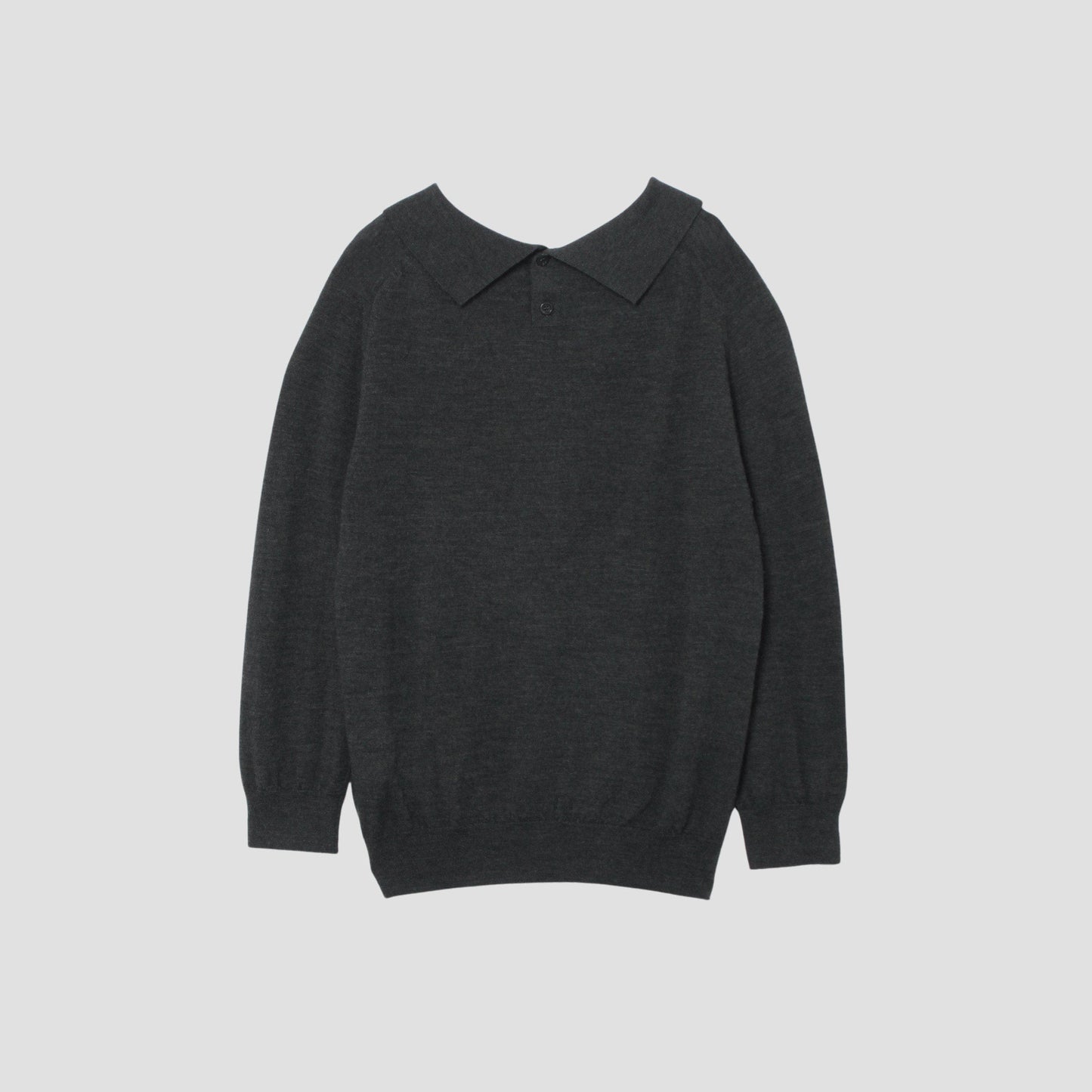 FINE MERINO POLO COLLAR JUMPER KNIT