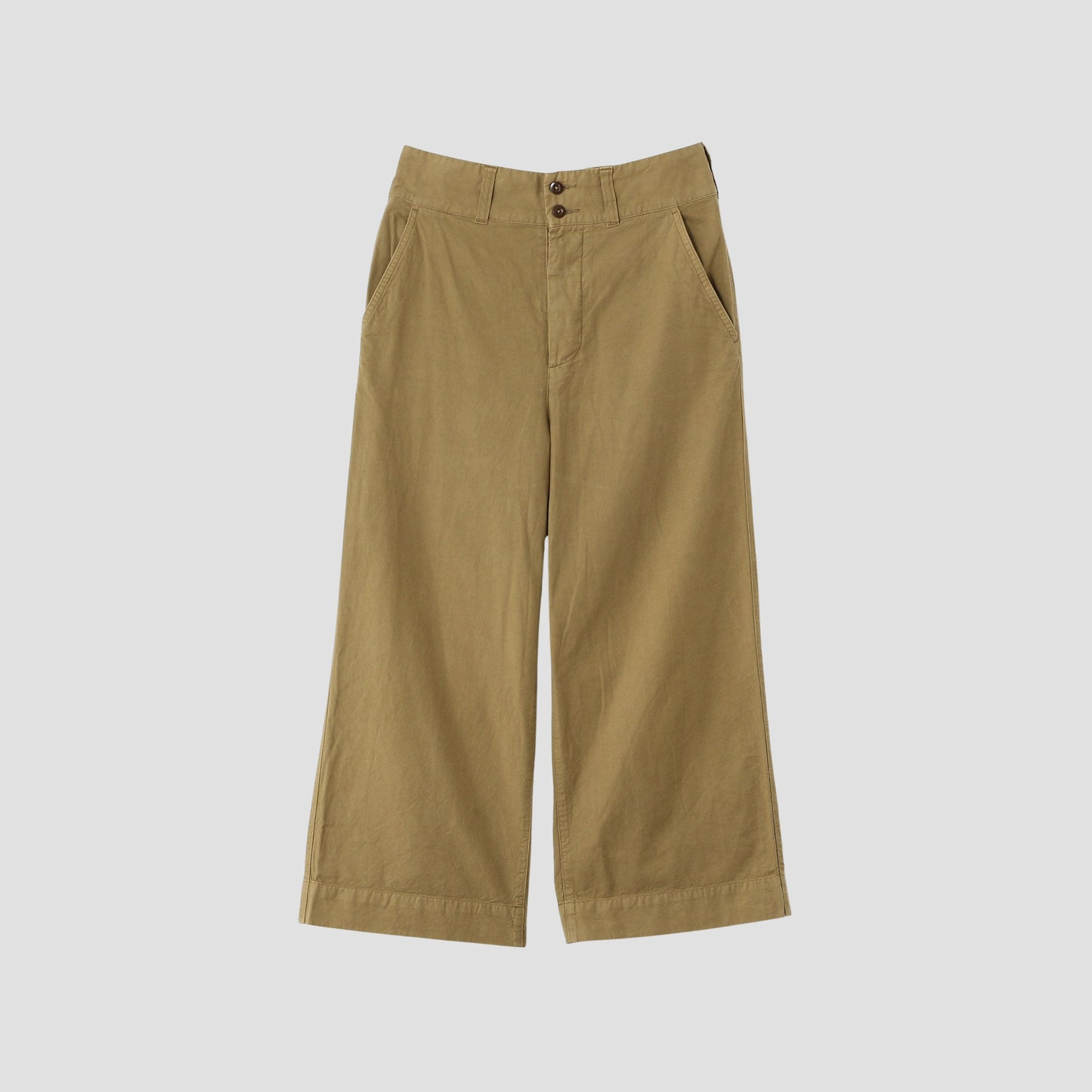 BRUSHED DRY COTTON CANVAS TROUSERS