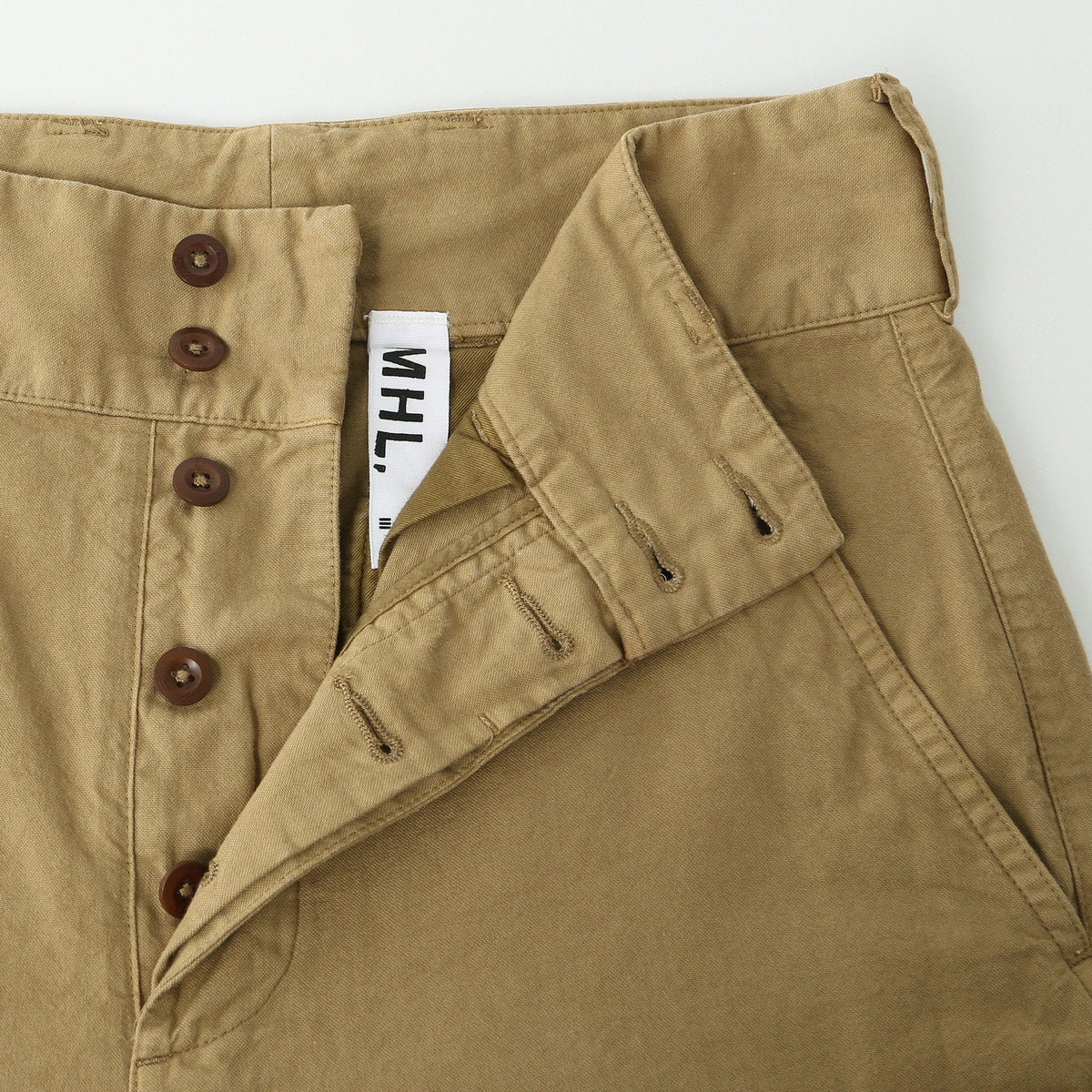BRUSHED DRY COTTON CANVAS TROUSERS