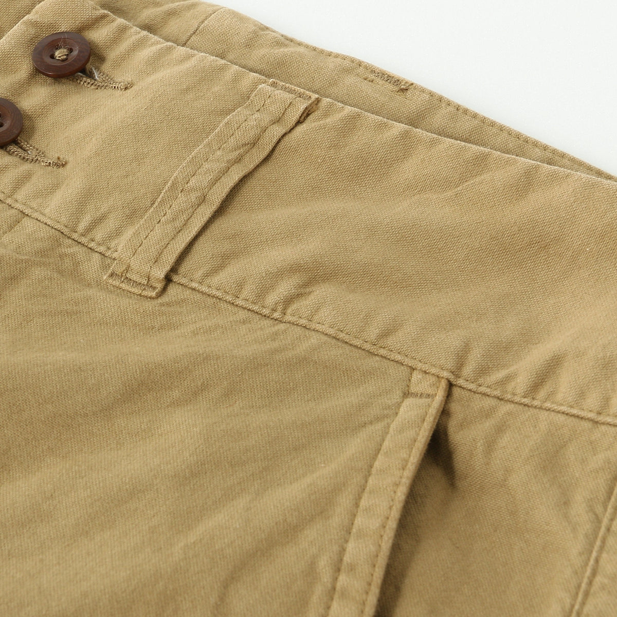 BRUSHED DRY COTTON CANVAS TROUSERS