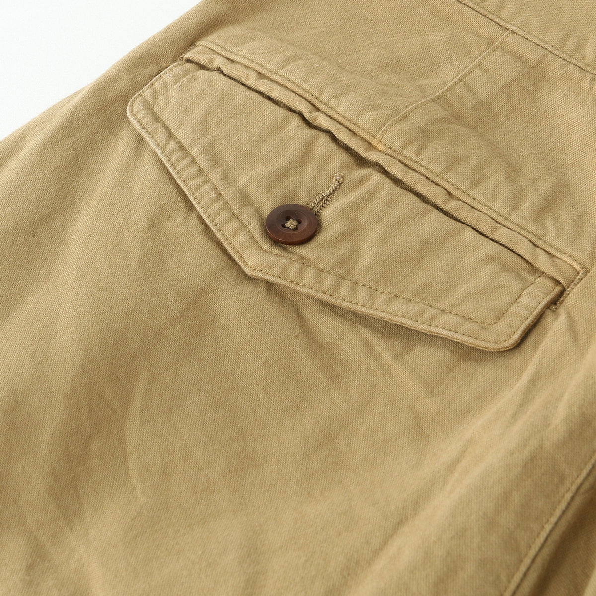BRUSHED DRY COTTON CANVAS TROUSERS