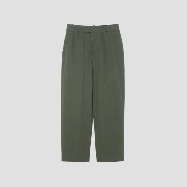 PLAIN WEAVE COTTON LINEN TROUSERS