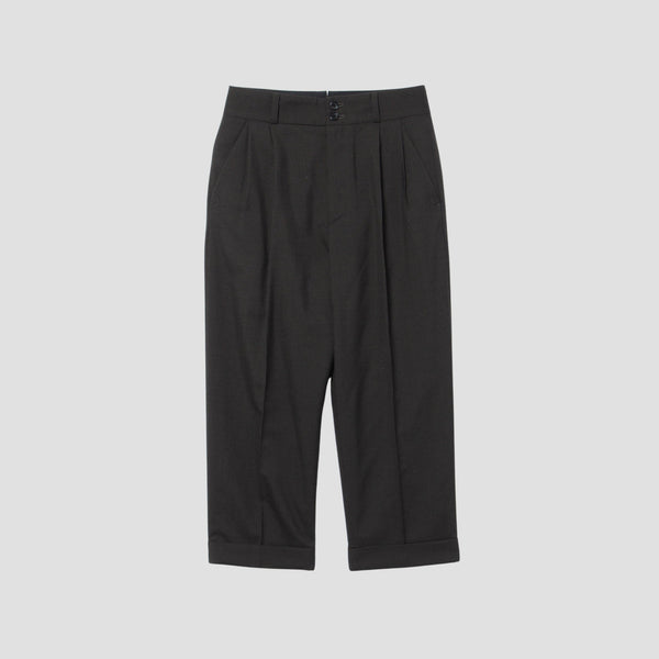 FINE CHECK WOOL TROUSERS