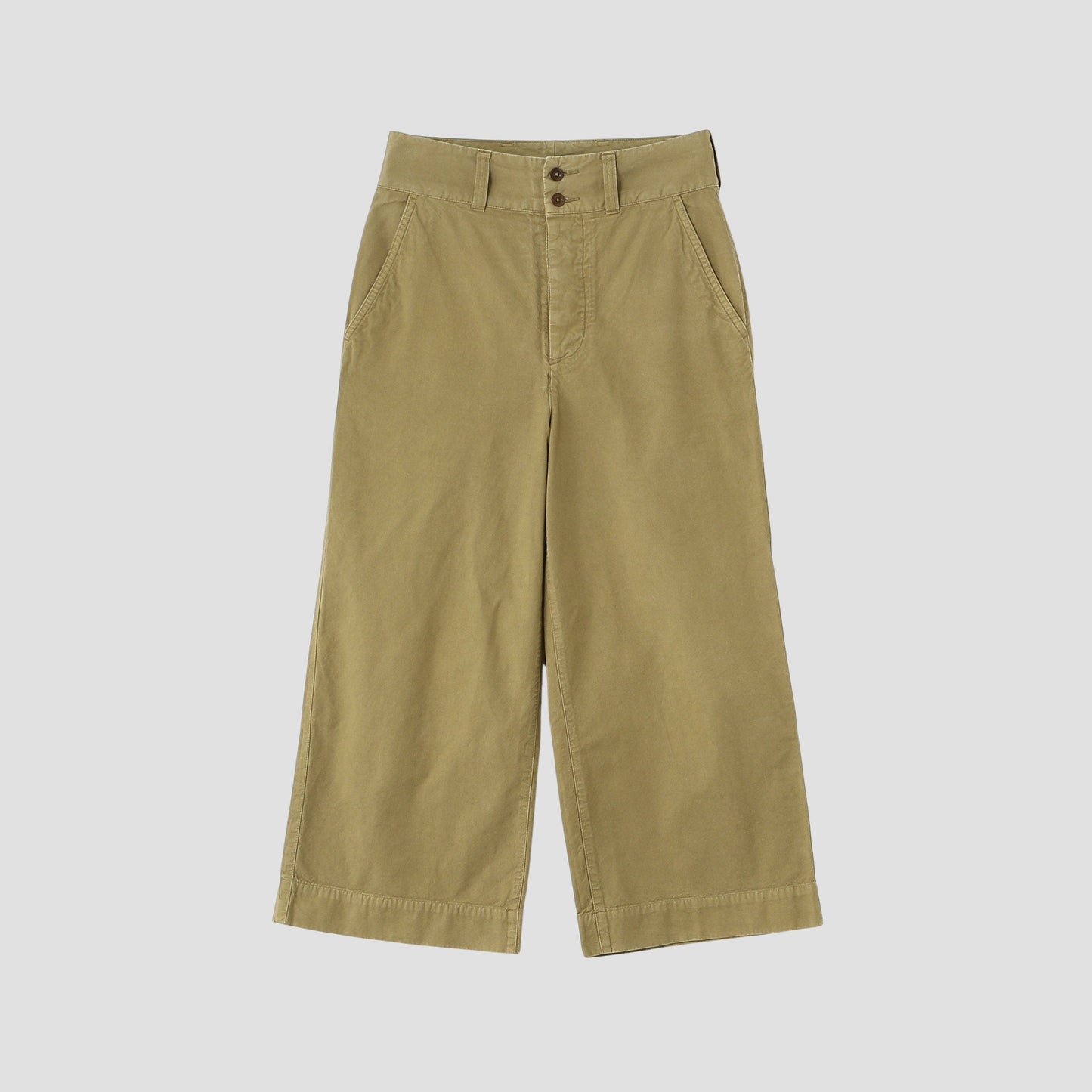 BRUSHED DRY COTTON CANVAS TROUSERS