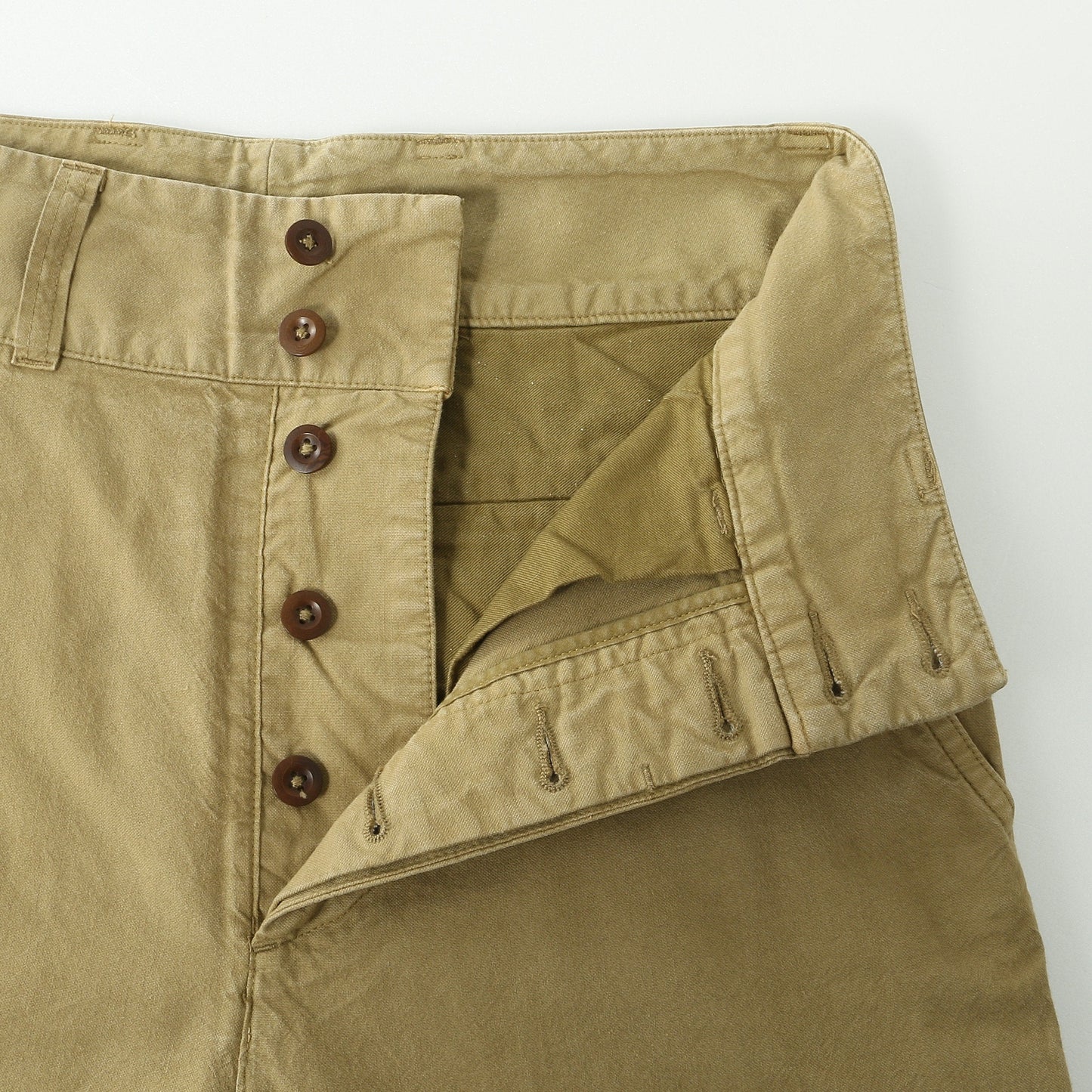 BRUSHED DRY COTTON CANVAS TROUSERS