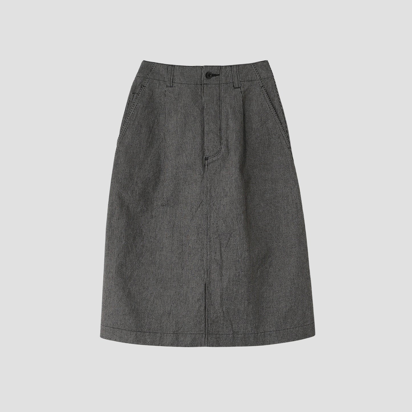WORKWEAR STRIPE COTTON LINEN SKIRT