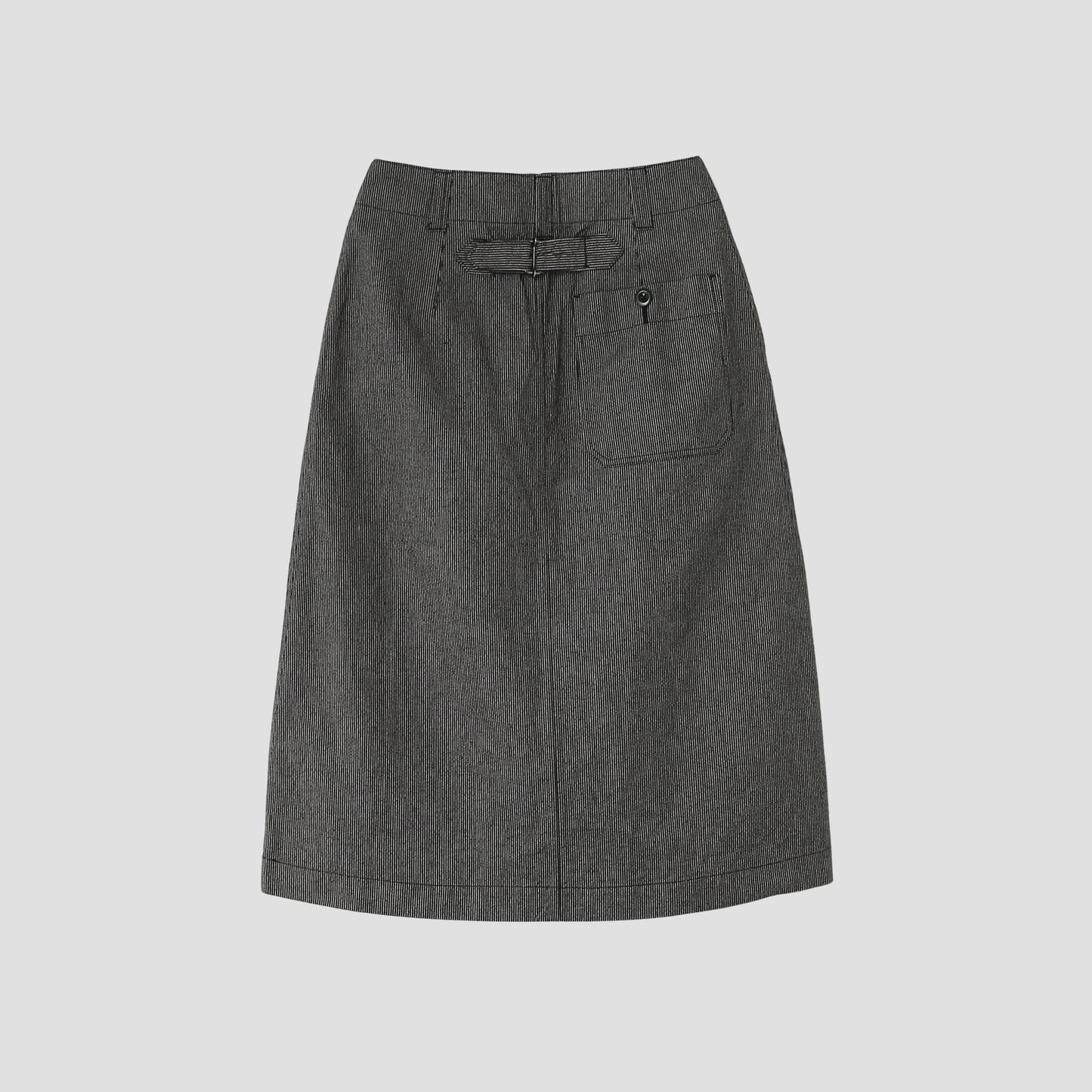 WORKWEAR STRIPE COTTON LINEN SKIRT