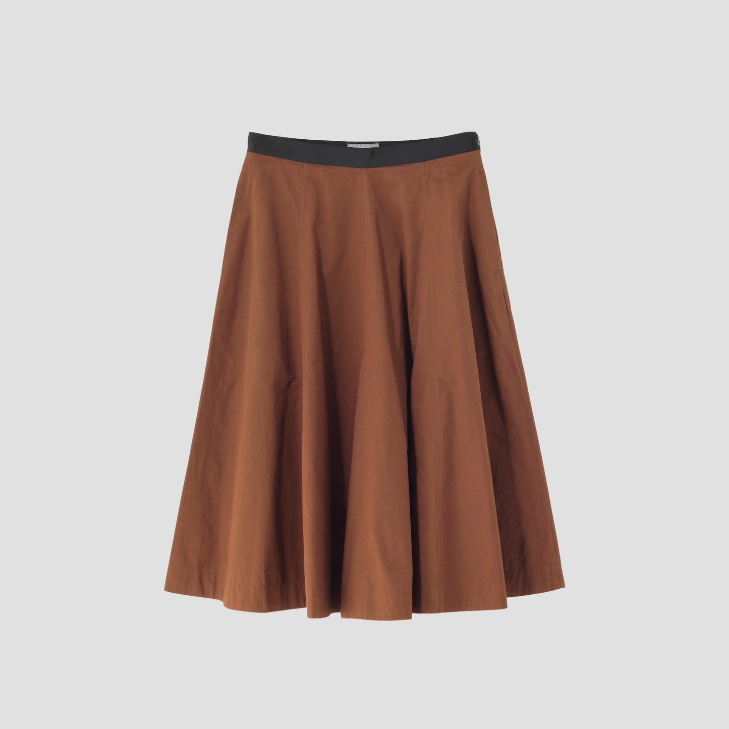 WASHED COTTON SATIN SKIRT