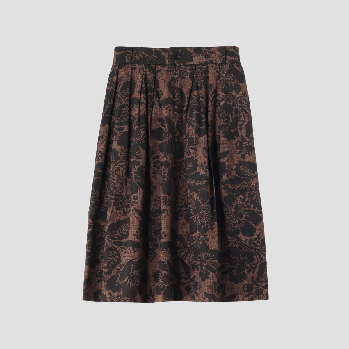 DAMASK COTTON LINEN TWILL SKIRT