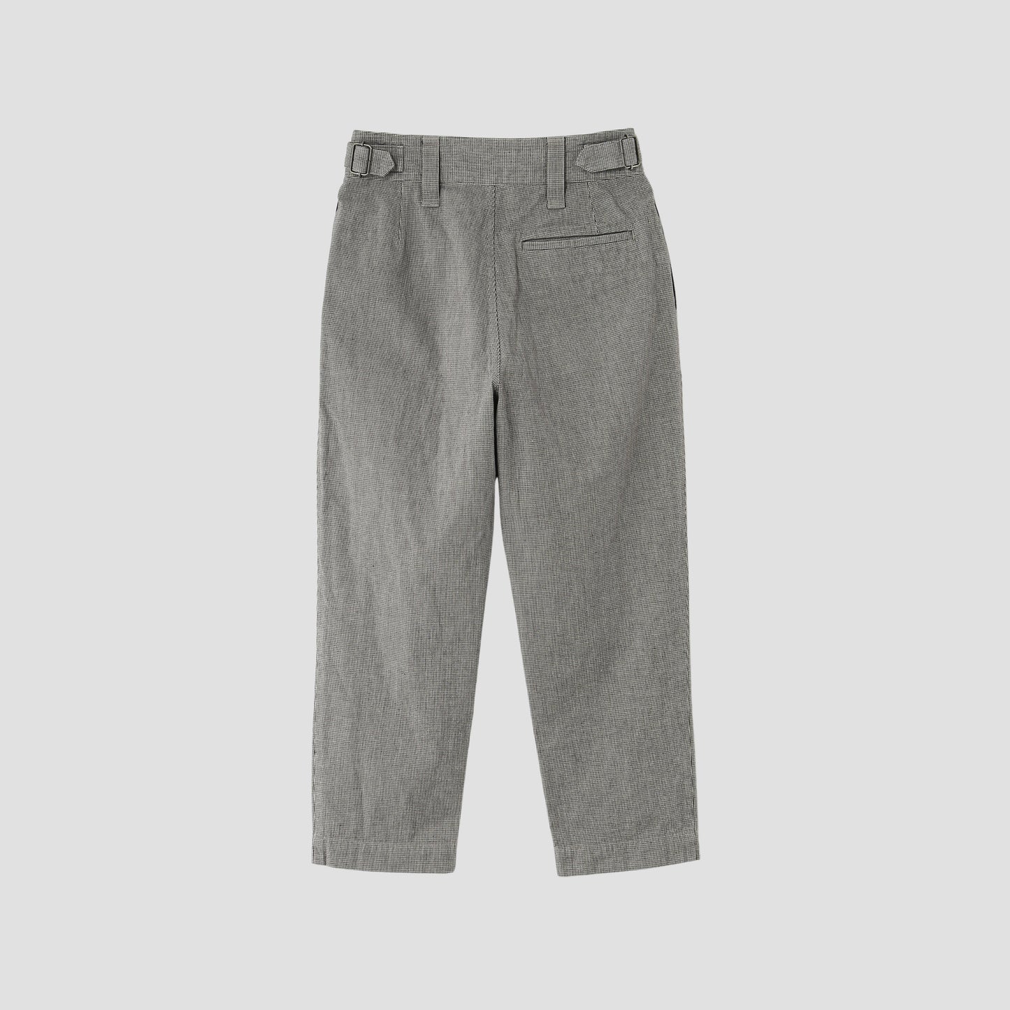 CHEF CHECK COTTON LINEN TROUSERS