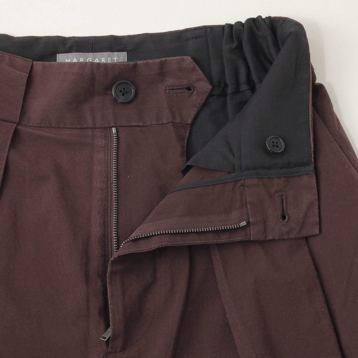MATT COTTON SILK POPLIN TROUSERS