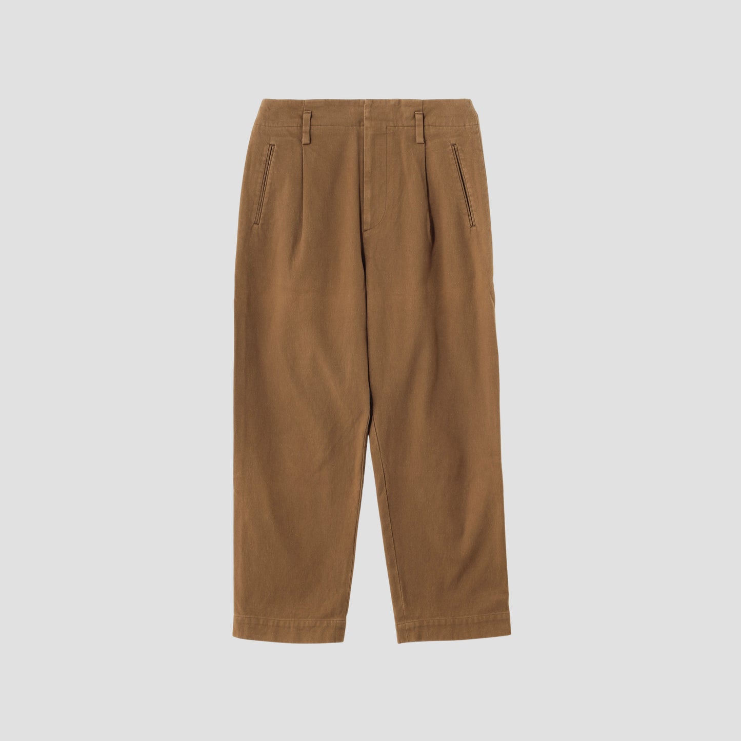 WASHED COTTON TWILL TROUSERS