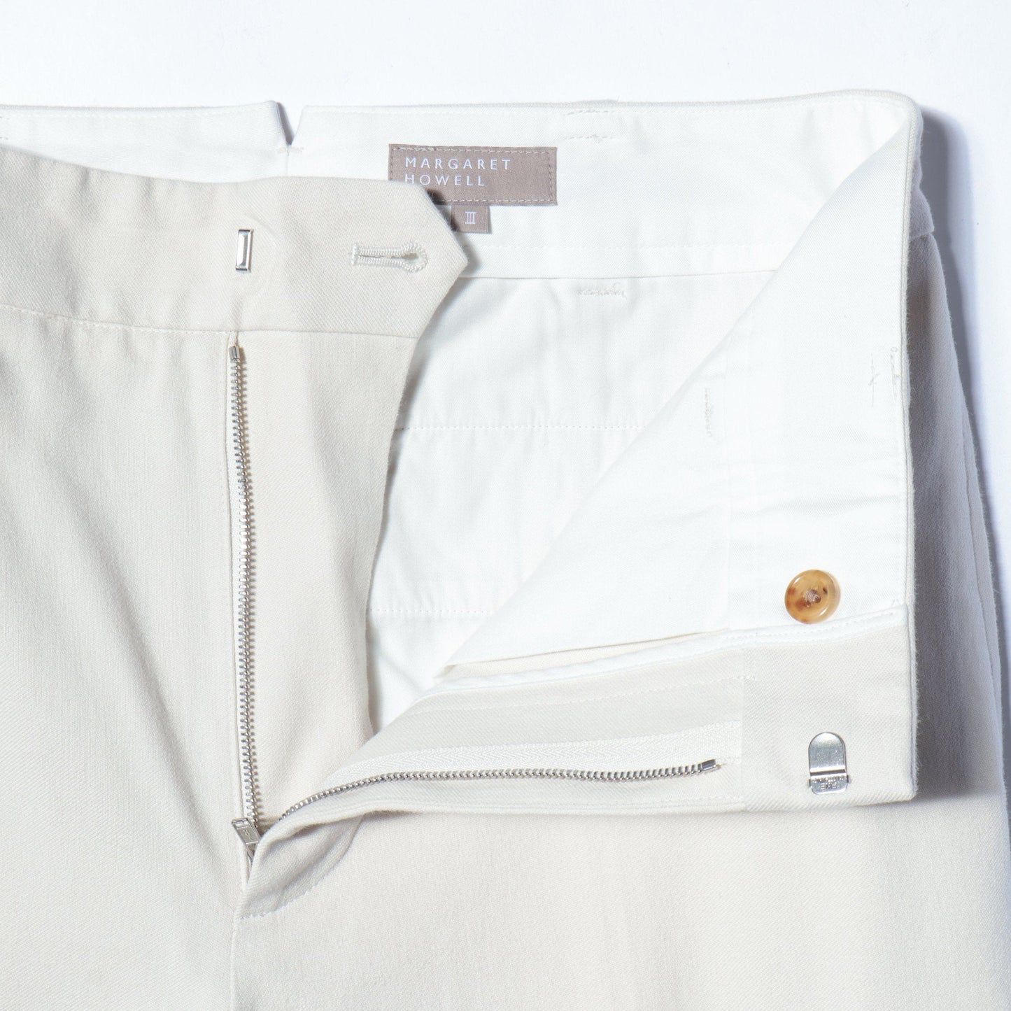 WASHED COTTON TWILL TROUSERS