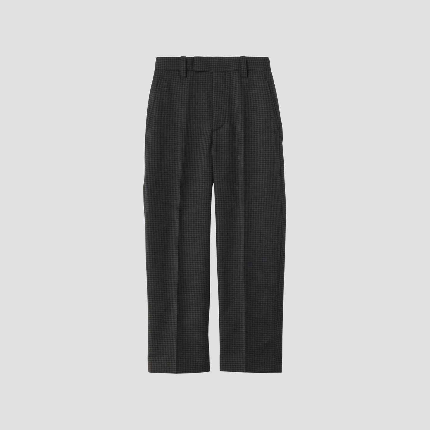 GINGHAM WOOL TWILL TROUSERS