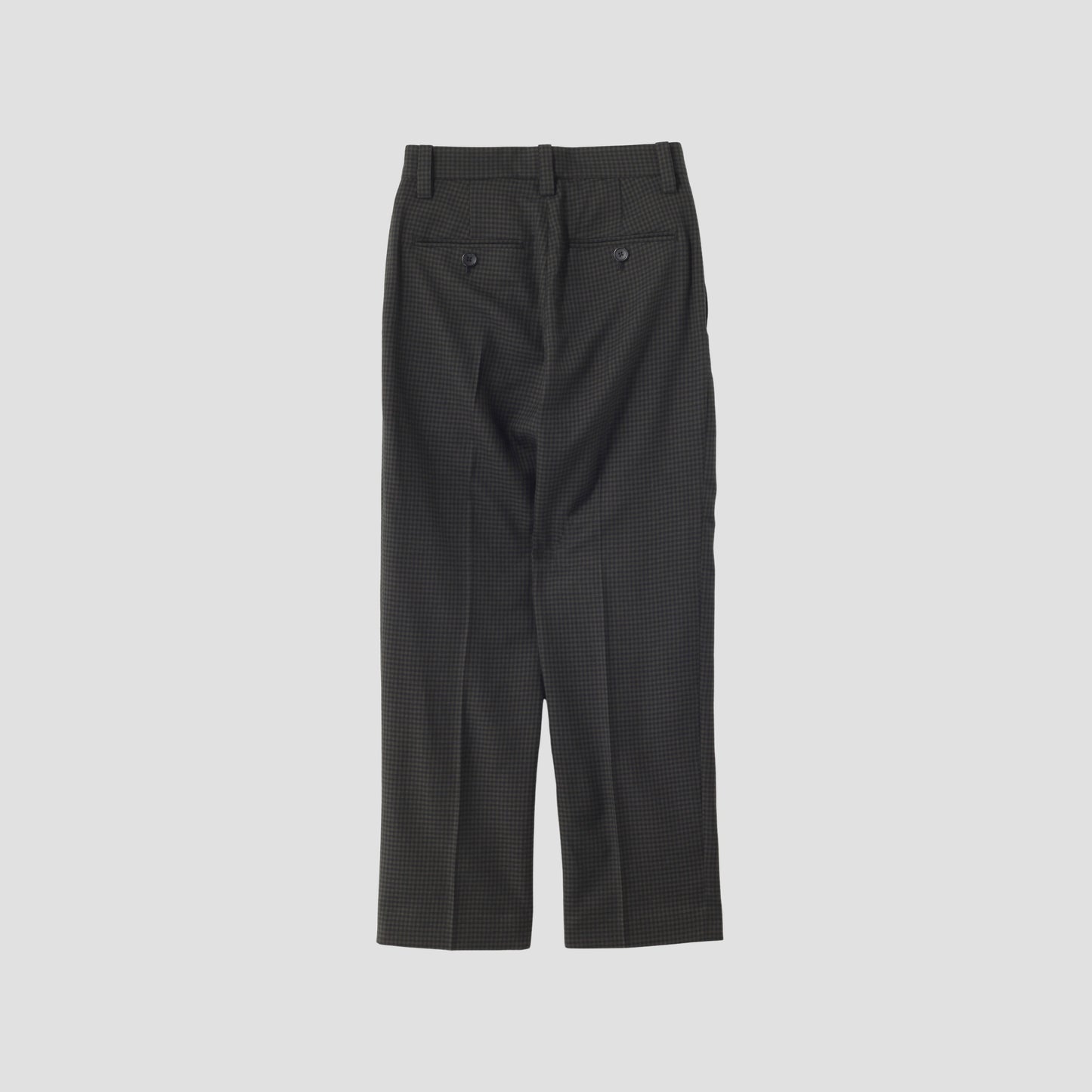 GINGHAM WOOL TWILL TROUSERS