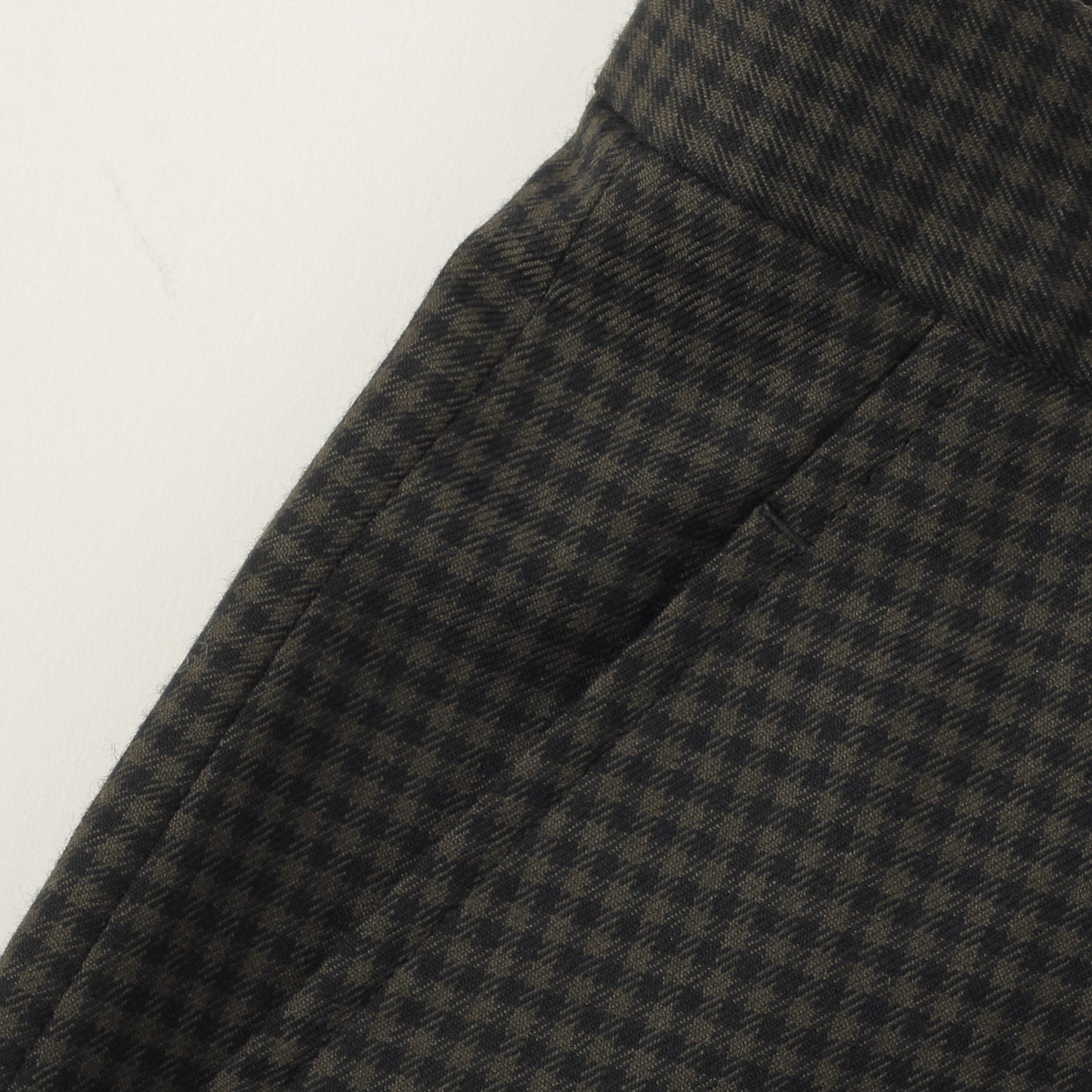 GINGHAM WOOL TWILL TROUSERS