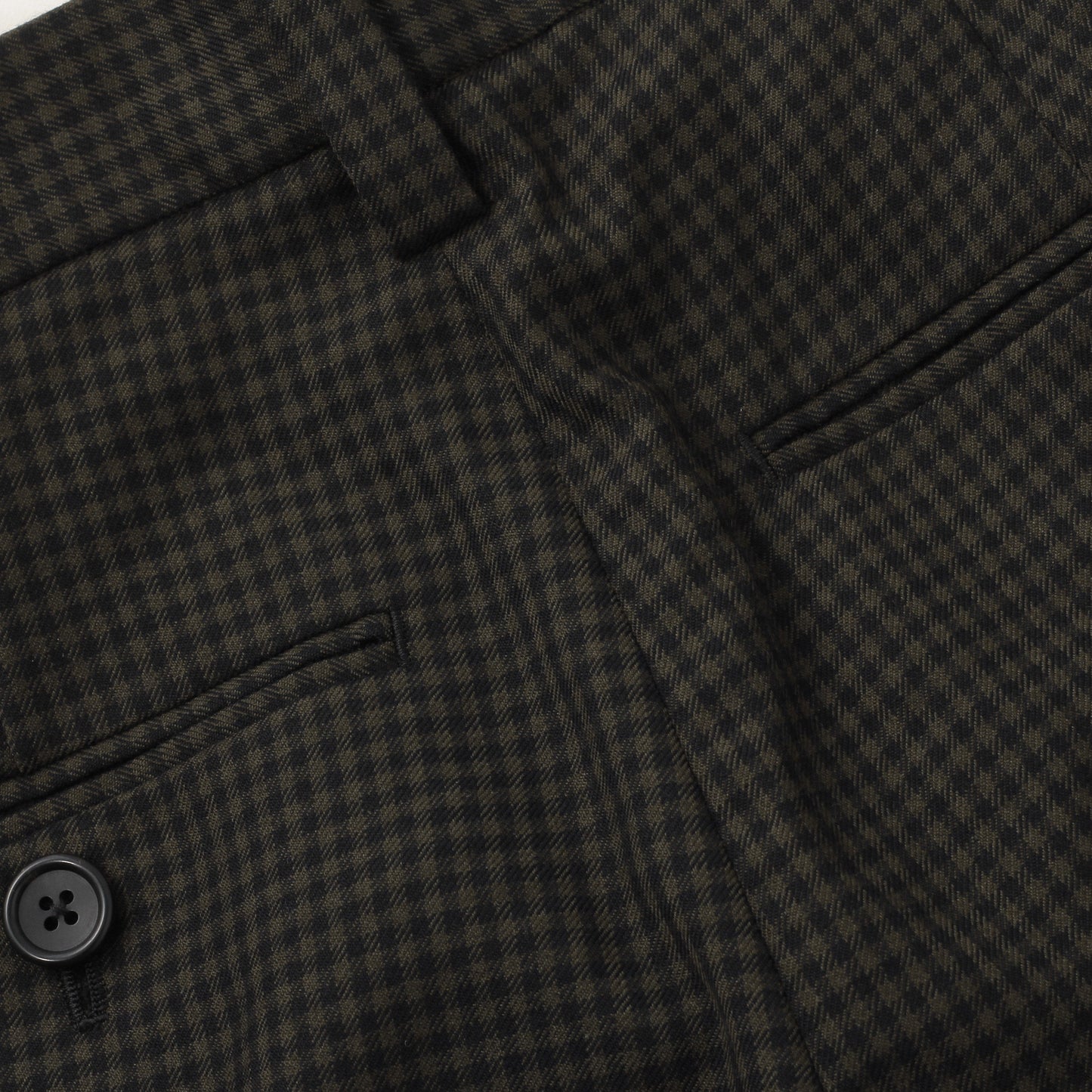 GINGHAM WOOL TWILL TROUSERS