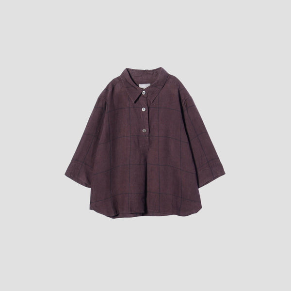 LARGE WINDOWPANE LINEN SHIRT
