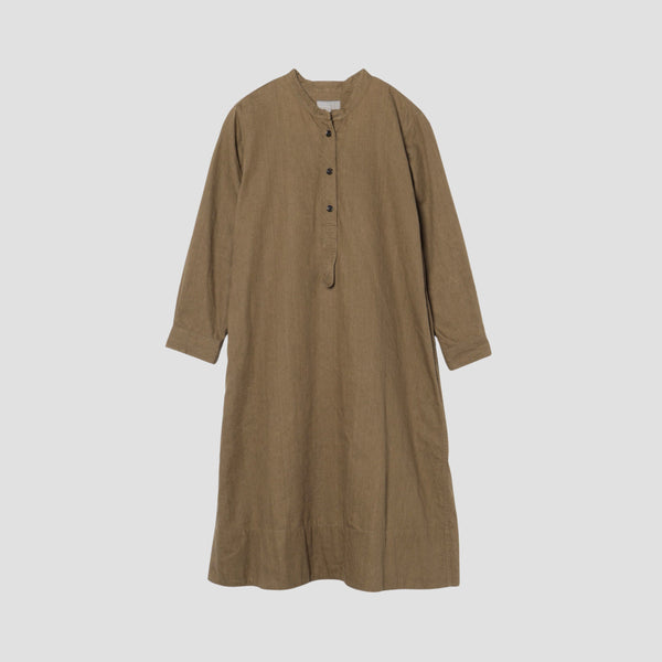 FADED LINEN COTTON TWILL DRESS