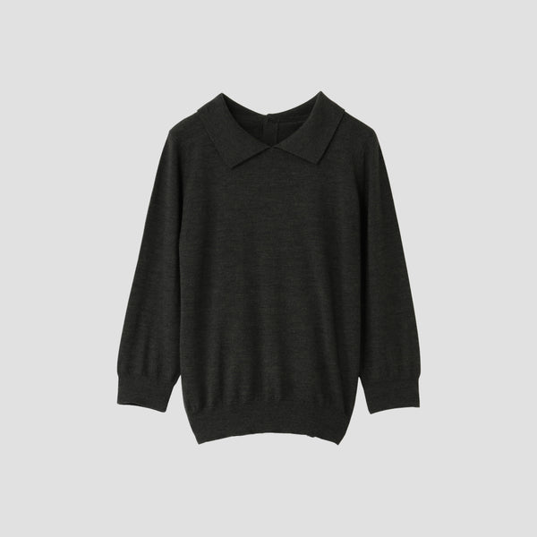 FINE MERINO POLO COLLAR JUMPER KNIT
