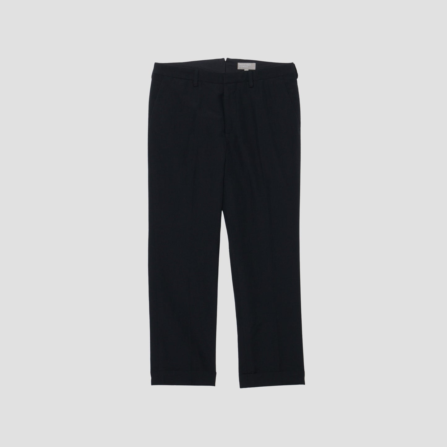 WOOL LINEN POPLIN TROUSERS