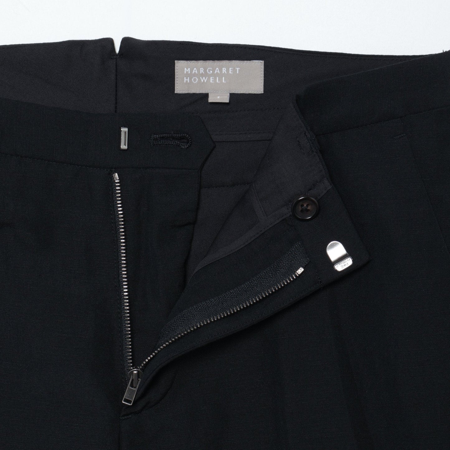WOOL LINEN POPLIN TROUSERS