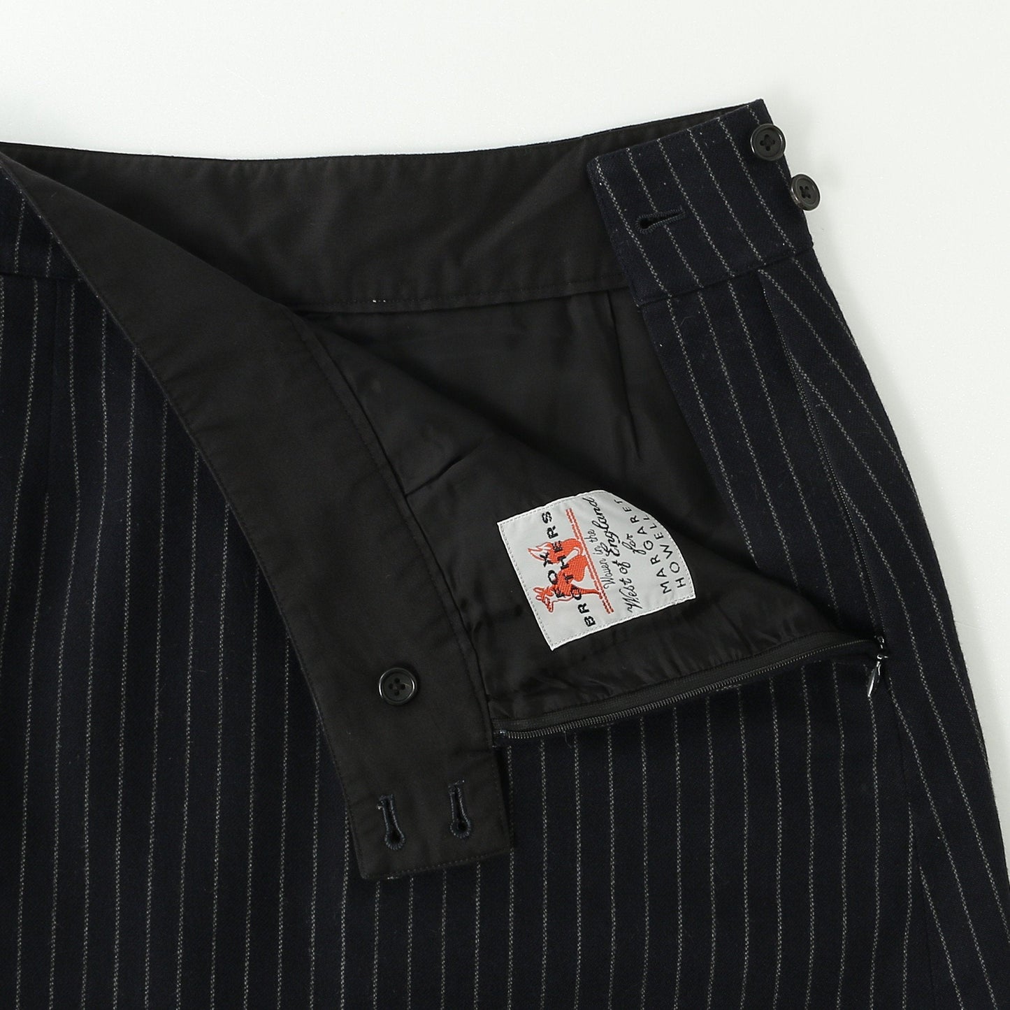 BROKEN STRIPE WOOL SKIRT