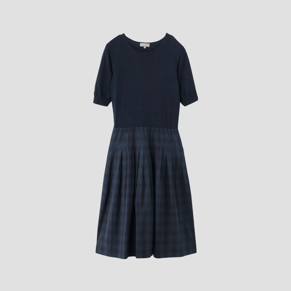 TARTAN POPLIN COTTON DRESS