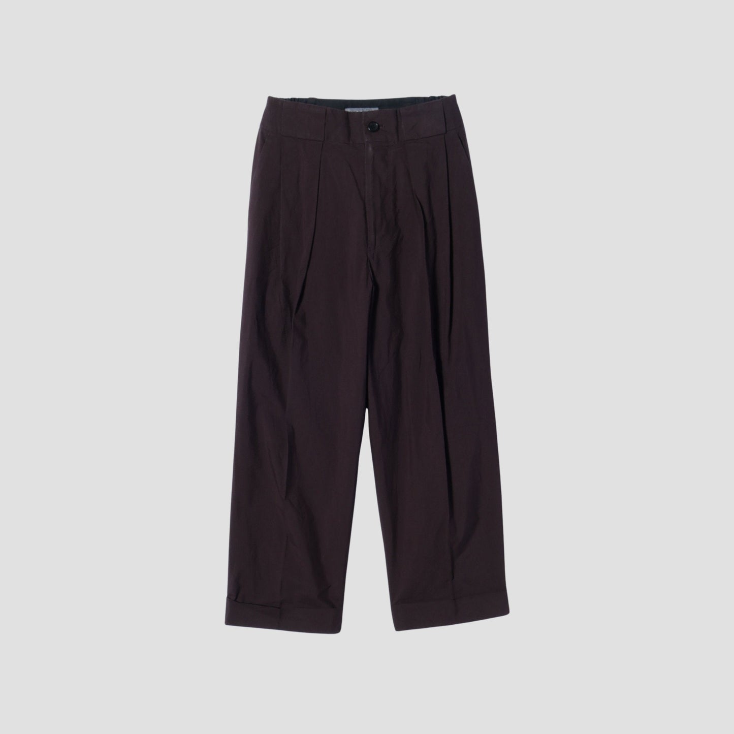 MATT COTTON SILK POPLIN TROUSERS