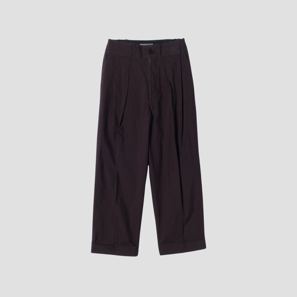 MATT COTTON SILK POPLIN TROUSERS