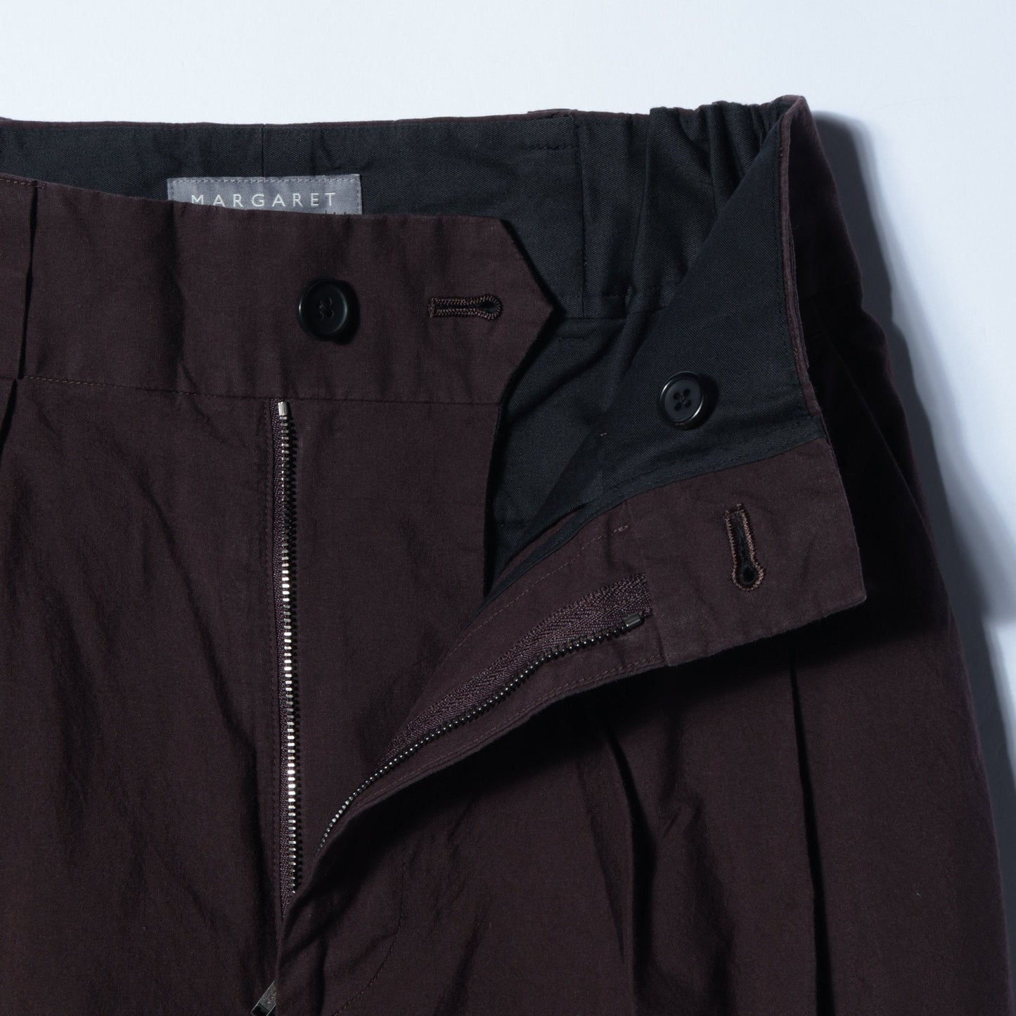 MATT COTTON SILK POPLIN TROUSERS