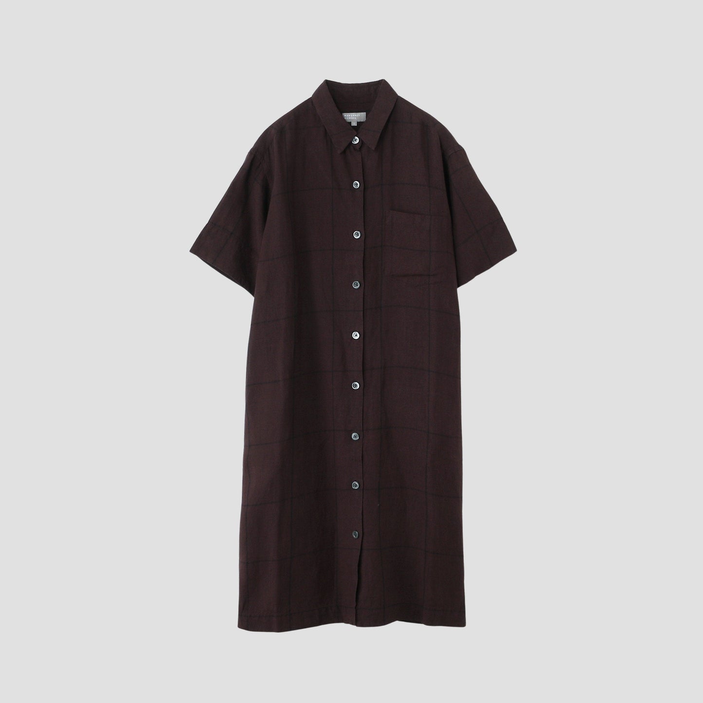 LARGE WINDOWPANE LINEN DRESS