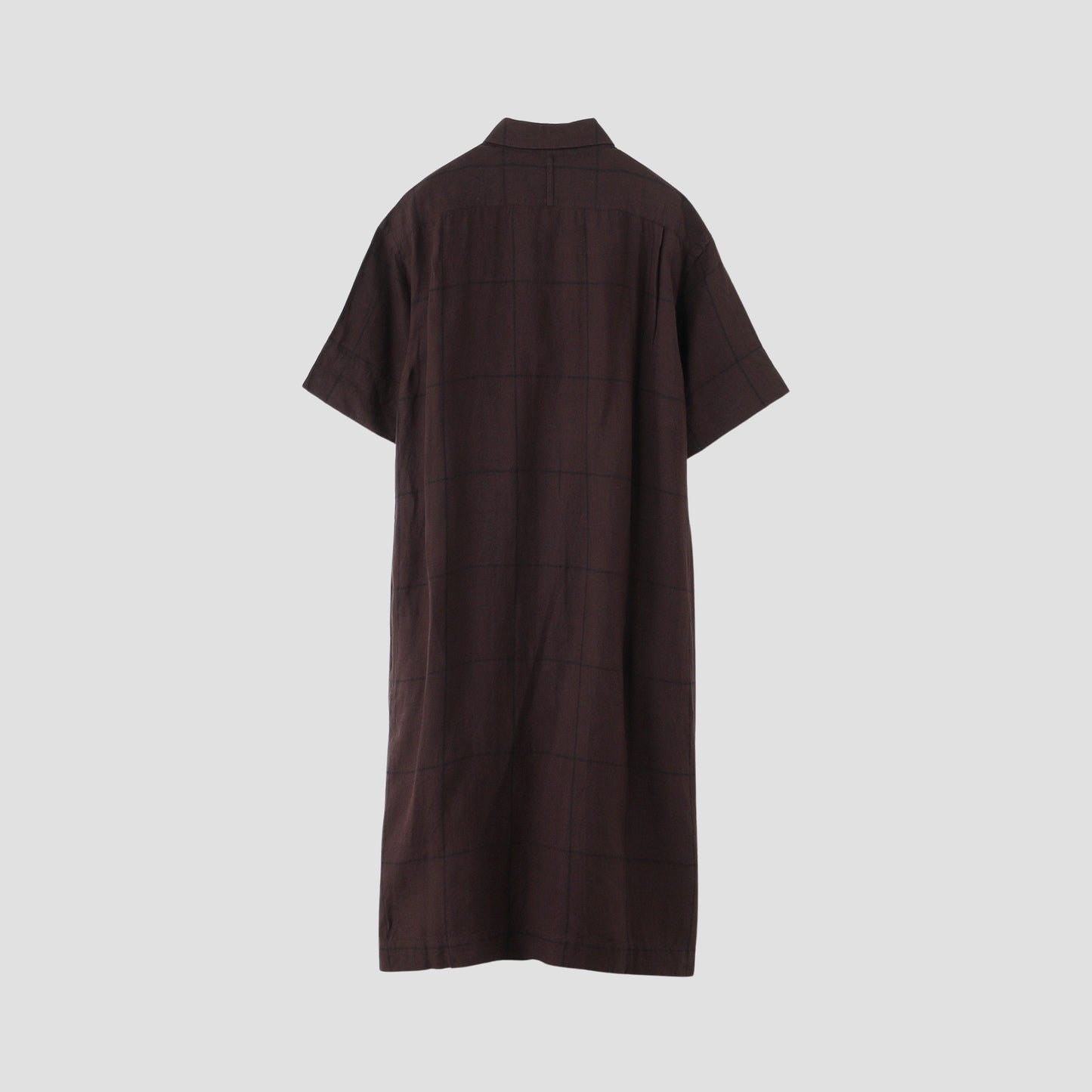 LARGE WINDOWPANE LINEN DRESS