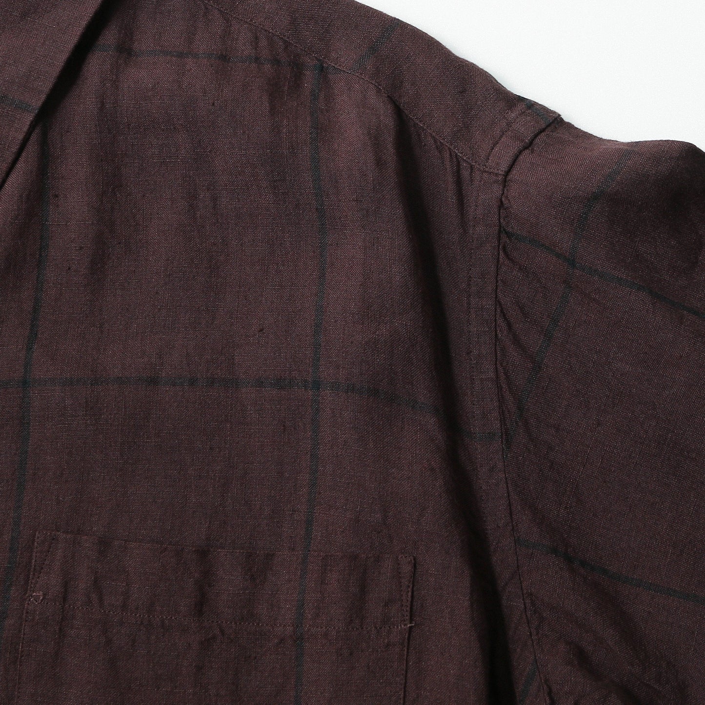 LARGE WINDOWPANE LINEN DRESS