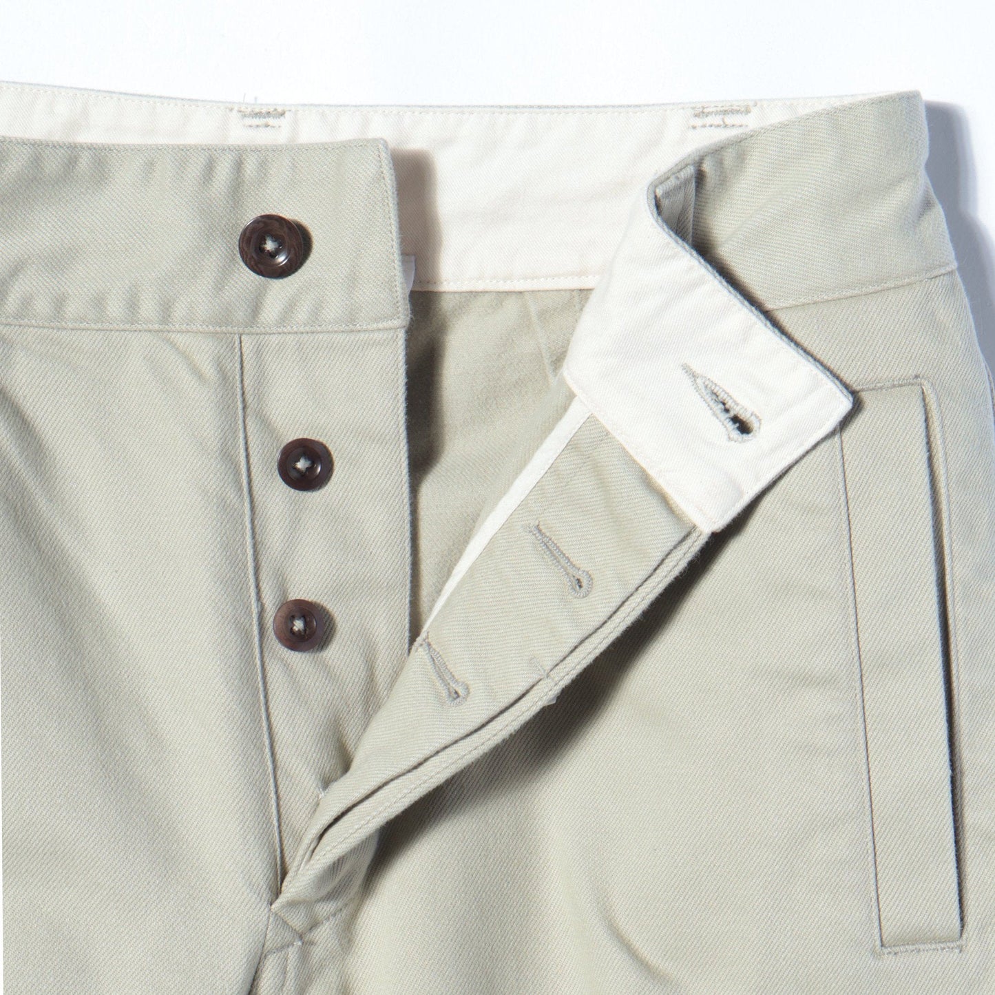BRUSHED BACK COTTON TWILL TROUSERS