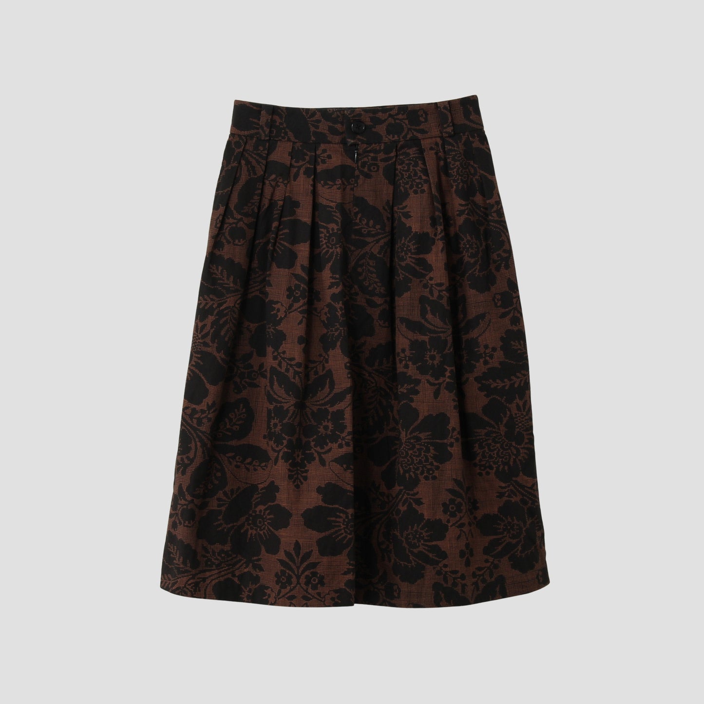 DAMASK COTTON LINEN TWILL SKIRT