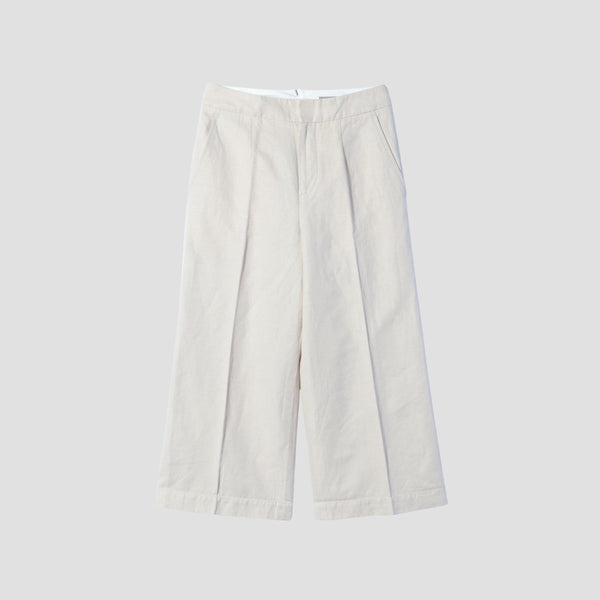 COTTON LINEN TWILL TROUSERS