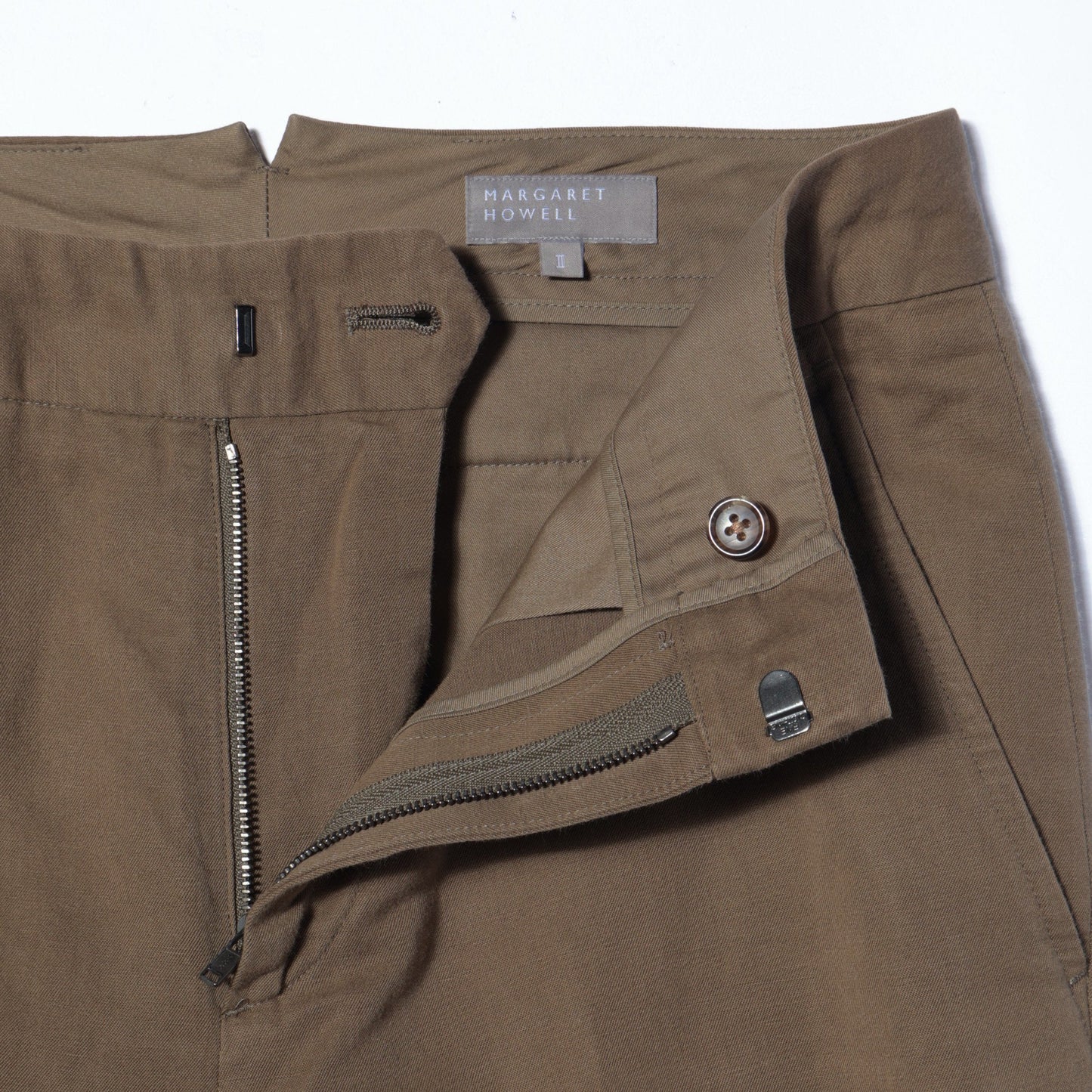 LINEN COTTON TWILL TROUSERS