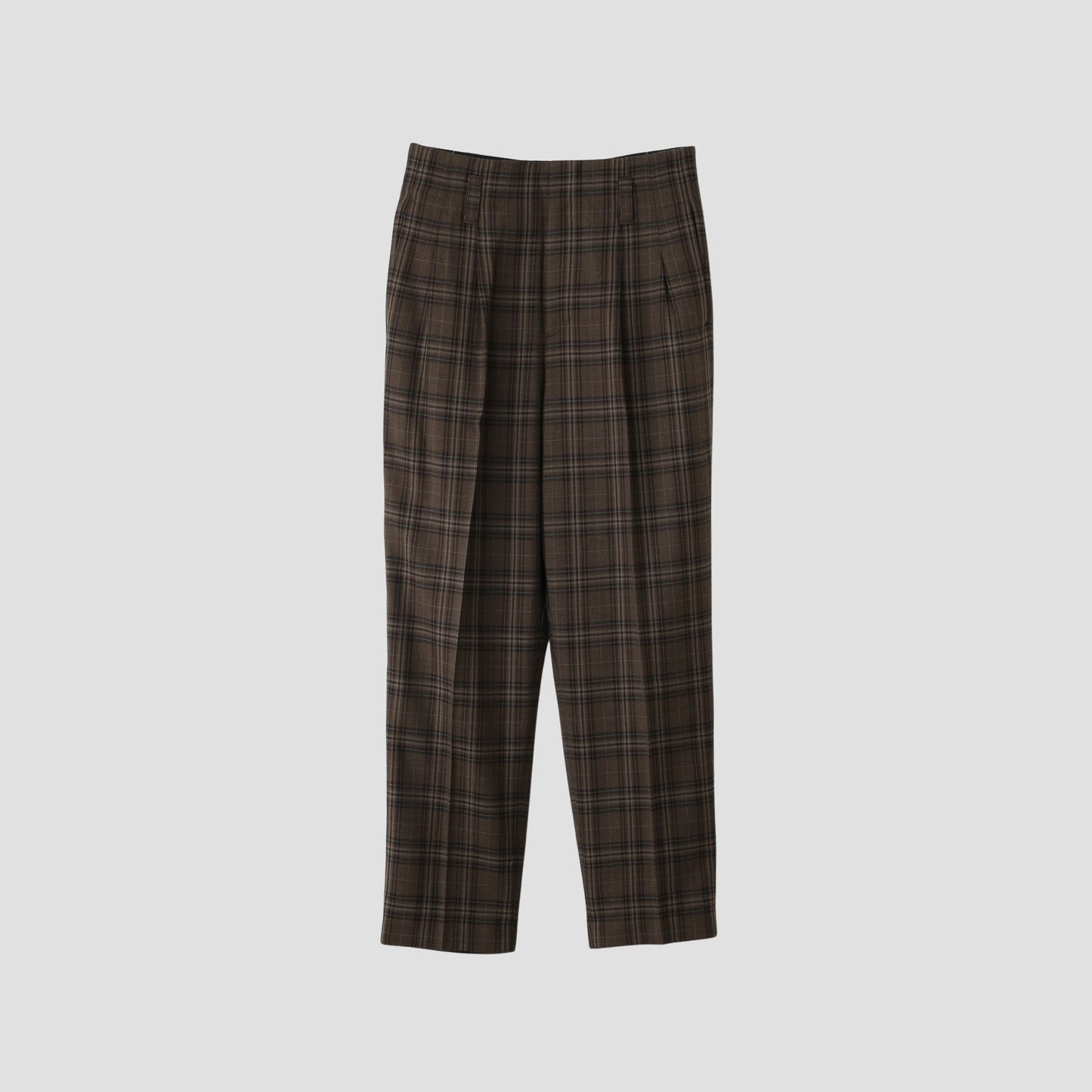 TONAL CHECK WOOL TROUSERS