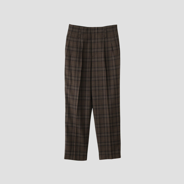 TONAL CHECK WOOL TROUSERS
