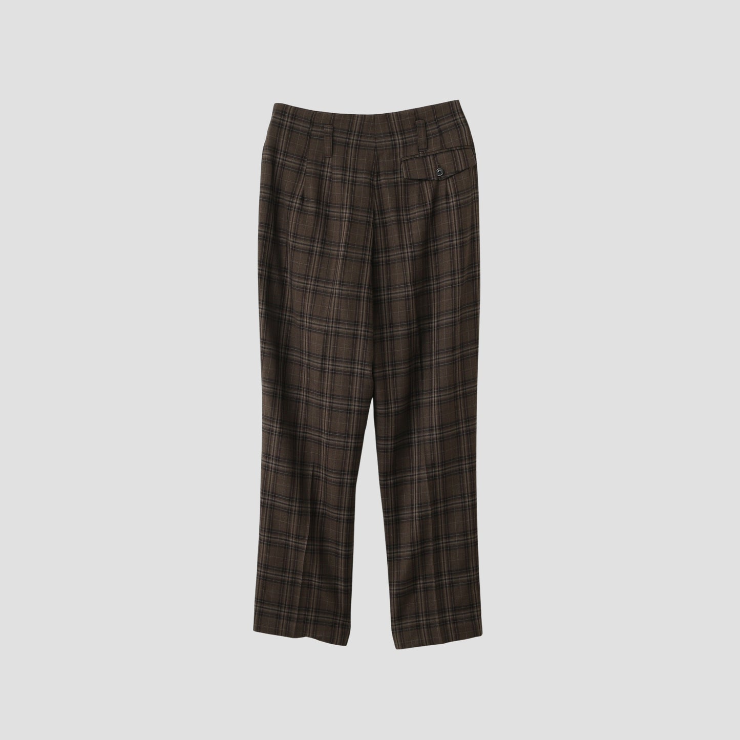 TONAL CHECK WOOL TROUSERS