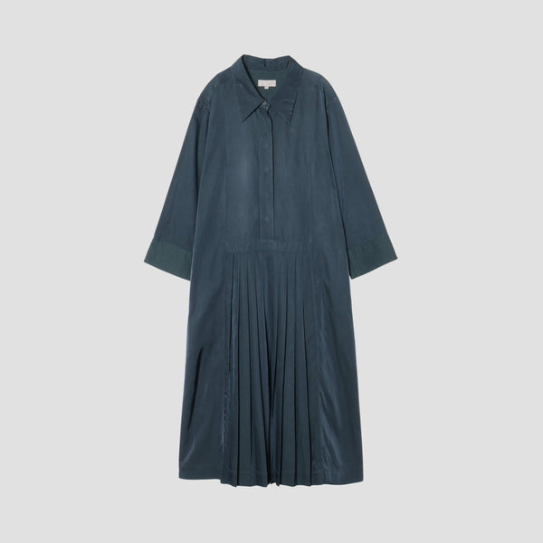 GLAZED COTTON CUPRA DRESS