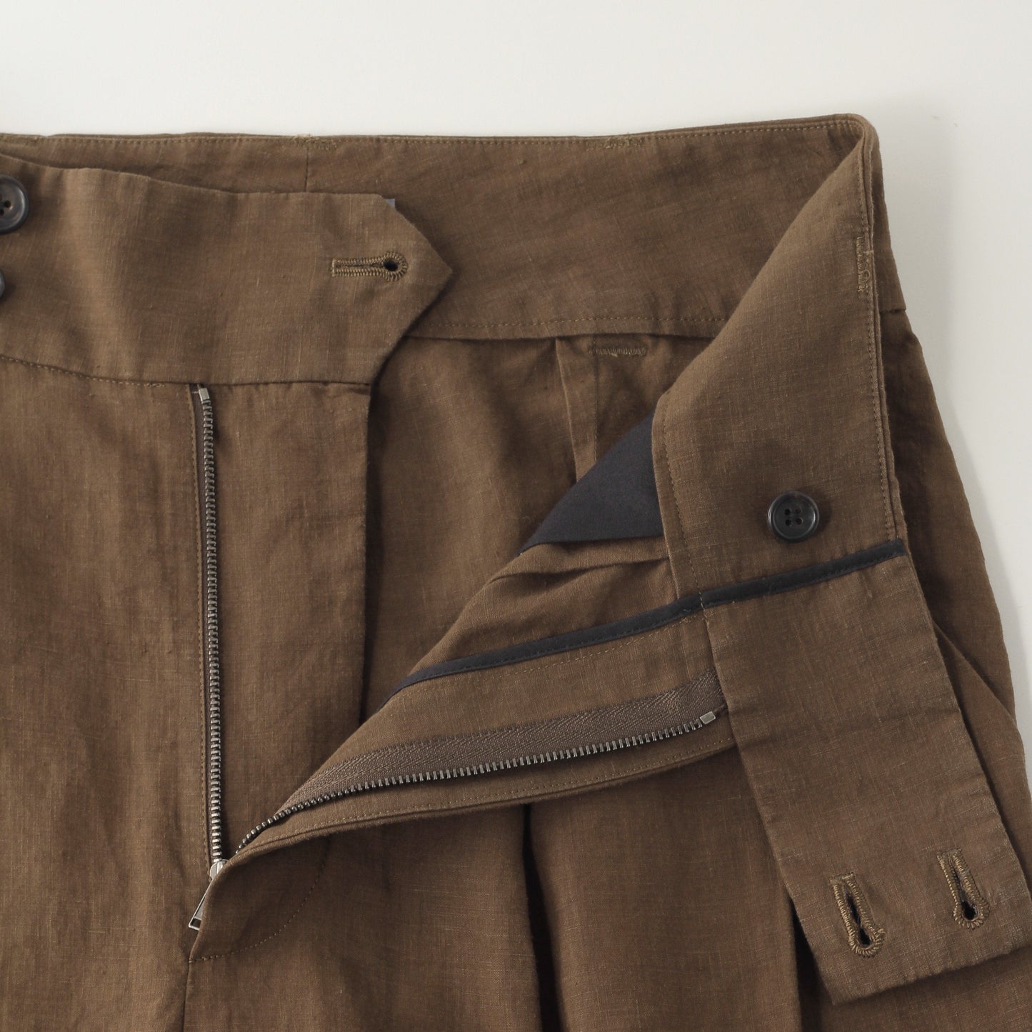 DENSE FINE LINEN POPLIN TROUSERS